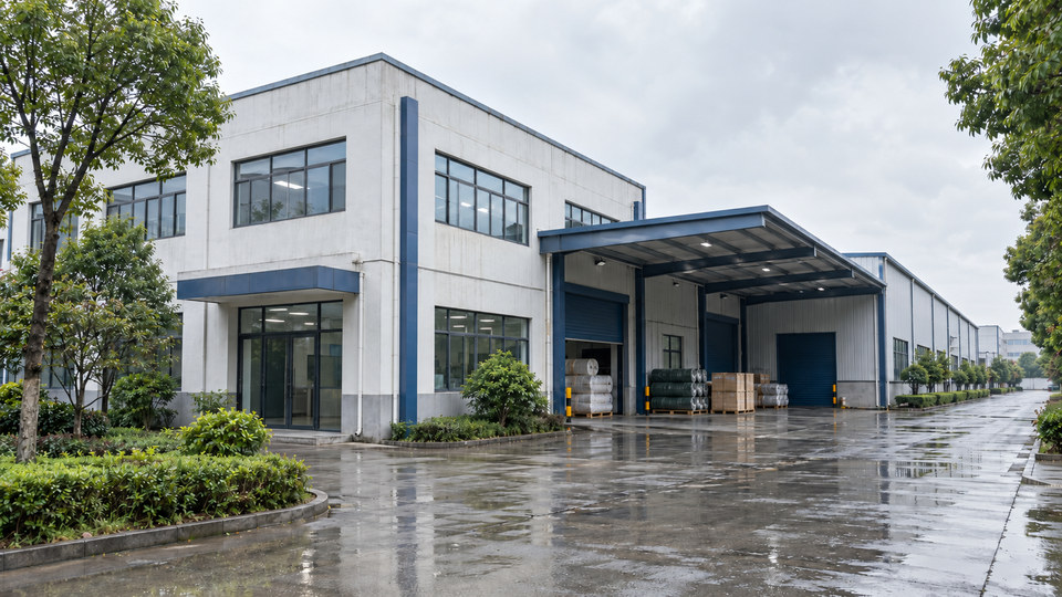 Illustrative outdoor product manufacturing scene