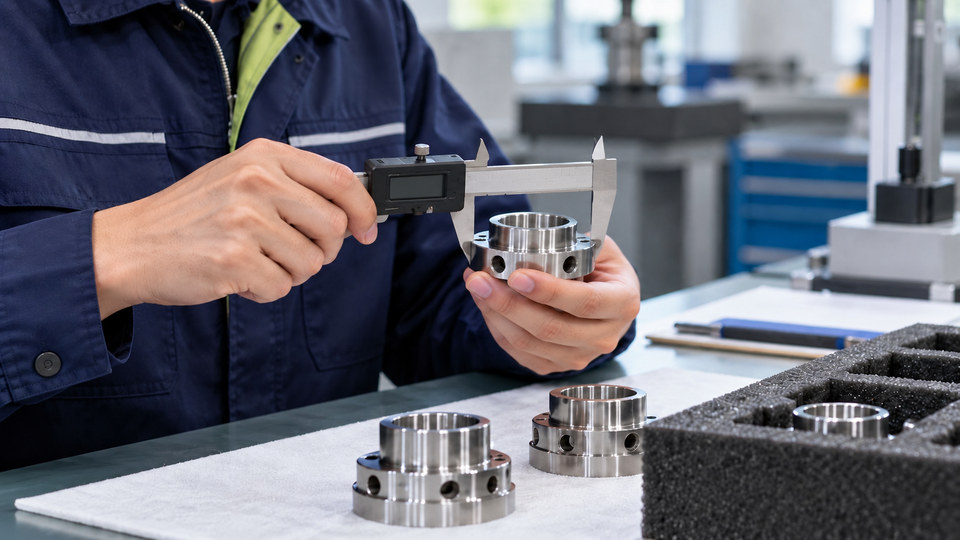Illustrative hands-on product sample inspection